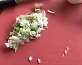 Une image de l'étape 4 de Salade de tomates noires, mozzarella di buffala et oignons nouveaux.