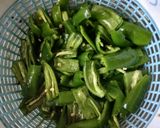 A picture of step 1 of Green Chilli pickle.