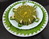 A picture of step 7 of Banana leaf Halwa.