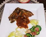 A picture of step 3 of Chicken Steak With Red Mushroom Sauce 🍄😋.