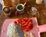 A picture of step 1 of Lentil & vegetable coconut curry.