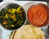 A picture of step 3 of Methi saag.