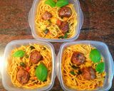 Foto del paso 5 de la receta Espaguetis con albóndigas y calabacín