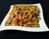 Hình bước làm 4 của món Nui Xào Thịt Bò