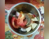 A picture of step 1 of Kosha Rahu Fish Curry.