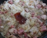 Egytál étel (szalonnás füstölt sonkás, káposzta csirkemell) recept fázis 1 fotója