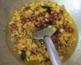 A picture of step 3 of Poha with tea.