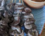 A picture of step 6 of Chicken heart kebabs with peanut satay dip.