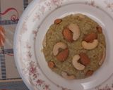 A picture of step 6 of Bottle gourd halwa with nuts and saffron.