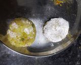 A picture of step 8 of Chole ragda with potato pattice.