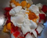 A picture of step 1 of Kadhai Paneer my style.