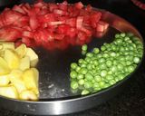A picture of step 1 of Aalu gazar matar.