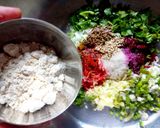 A picture of step 8 of Pink paratha made with soy flour.