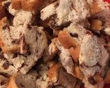 A picture of step 1 of Eggnog bread pudding.
