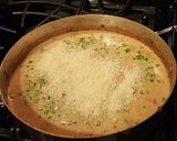 A picture of step 10 of Sausage and Mushroom Pasta in a Parmesan Cream.