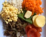 Foto langkah ke 1 dari resep Mpasi 8 bulan(Nasi, kacang hijau, wortel, tomat, hati ayam).