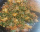 A picture of step 7 of Achary masala ladyfingers potato.