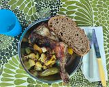 Foto del paso 18 de la receta Muslos de pollo con patatas en el pizzapan