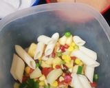 A picture of step 3 of Pizza Hut Nutty Pasta Salad.