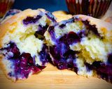 Pas rețetă Brioșe (muffins) cu afine și glazura de lamaie 5 fotografie