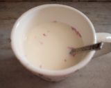 A picture of step 2 of Shahi tukda rabdi with moong dal halwa.