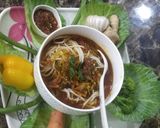 A picture of step 12 of Veg Thukpa soup with noodles.
