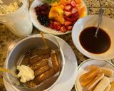 Hình bước làm 2 của món Tiramisu fruit cake