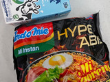 Mie rasa Ayam Geprek kuah Susu