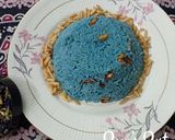 A picture of step 4 of Blue Ghee Rice with Pine nuts.
