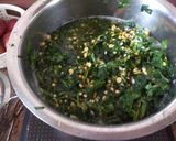 A picture of step 3 of Makai ki roti & Sarson Ka Saag.