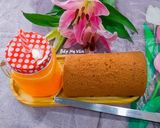 Hình bước làm 6 của món Bánh bông lan cacao cuộn kem