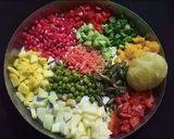 A picture of step 1 of Mix fruits and vegetables salad with hung curd.