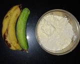 A picture of step 1 of Banana Cucumber Stuff Pakoda.