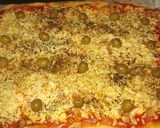 Foto del paso 5 de la receta Pizza de jamón, champiñones y huevo