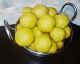 A picture of step 5 of Besan Ladoo/ Gram Flour Ladoo.