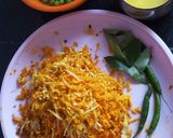 A picture of step 1 of Raw turmeric sabji.