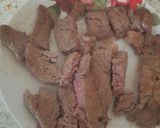 A picture of step 2 of My Steak & Onion wrap with a Tennessee whisky Beef Sauce.😊.