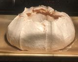 A picture of step 2 of Pavlova with berries and lemon curd.