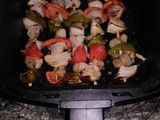 Brochetas de Rape y verduras en Freidora de aire