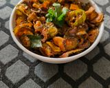 A picture of step 6 of Kaju Karela.