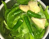 A picture of step 2 of Palak kadhi.