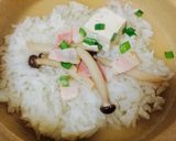 รูปขั้นตอนการทำที่ 5 ของ ข้าวต้มกุ้งเต้าหู้เห็ดและกู๋ช่าย