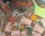 Foto langkah ke 7 dari resep Sup jagung cinta penuh warna.
