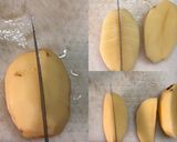 A picture of step 1 of Baked Spiced potato wedges with garlic Bechamel sauce.