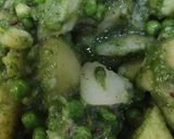 A picture of step 3 of Aloo mater or kachaloo.