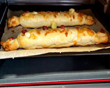 Foto del paso 6 de la receta: Bratwurst con mostaza y miel en hojaldre