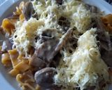 Foto del paso 5 de la receta: Pasta de peperonchino con salsa de funji. Pasta roja con hongo