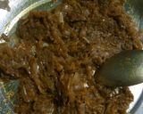 A picture of step 3 of Bharwa karele with boondi rayta.