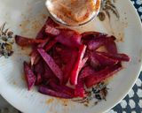 A picture of step 5 of Purple Sweet potato french fries with spicy dip.