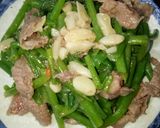Hình bước làm 4 của món Đọt Bí Xào Thịt Bò